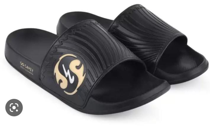 Versace slippers best sale black and gold